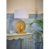 Bloomingville Namizna svetilka v zlati barvi s tekstilnim senčilom (višina 58,5 cm) Peacock – | Shoptok.si