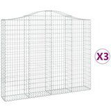  Lučne gabionske košare 3 kom 200x30x160/180cm pocinčano željezo | shoptok.hr