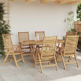  Vrtni set za objed 7 kom. Smeđa Čvrsto teak drvo | shoptok.hr