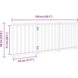 Vrata za pse sklopiva 3 panela bijela 150 cm masivna jelovina | shoptok.hr