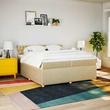  Krevet s oprugama i madracem krem 200 x 200 cm od tkanine | shoptok.hr