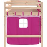  Dječji krevet na kat i zavjese ružičasti 90x190 cm borovina | Eponuda.com