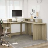 vidaXL Radni stol s LED svjetlima 152x152x91 cm konstruirano drvo | shoptok.hr