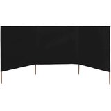  3-panelni vetrobran tkanina 400x160 cm črn, (20692985) | Shoptok.si
