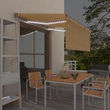 vidaXL Automatska tenda s roletom i senzorom LED 3 x 2 5 m žuto-bijela Cijene