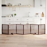  Vrata za pse s vratašcima 6 panela sklopiva 300 cm drvo topole Smeđa 50 x 60 x 2 cm | shoptok.hr