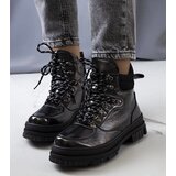Gemre Black Patent Ankle Boots Prepo | Shoptok.si
