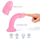 ove to Love Dildolls Glitzy - silikonski dildo s ljepljivim stopalima (roza) | shoptok.hr