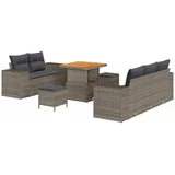 Vrtna sedežna garnitura 8 pcs Siva poli ratan, (5000153814)