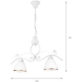  Luster na lancu RETRO 2xE27/60W/230V u mat beloj boji | Eponuda.com