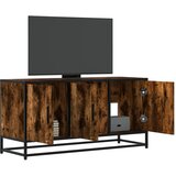 TV ormarić dimljeni hrast 100x35x50cm konstruirano drvo i metal | shoptok.hr