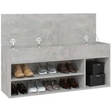  Klupa za cipele siva boja betona 105 x 30 x 45 cm od iverice | shoptok.hr