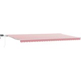 vidaXL Ručna retraktabilna tenda s LED Crvena i bijela pruga 600x300 cm | shoptok.hr