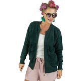 Pri Short cardigan unbuttoned sweater in fluffy knit fabric "COCO CHIC" Cene
