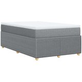 vidaXL Boxspring postelja z vzmetnico svetlo siva 120x190 cm blago | Shoptok.si