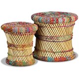 vidaXL Stolci od bambusa sa chindi detaljima 2 kom višebojni | shoptok.hr