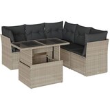 Maison Chic Seti vrtnega pohištva - Vrtna garnitura - Vrtni pohištvo set 6-delna z blazinami siv poli ratan, (21805775) | Shoptok.si