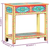  Ručno obojeni konzolni stol 80x35x75 cm od masivnog drva manga | shoptok.hr