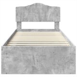  Okvir za krevet s uzglavljem Betonska siva 90 x 190 cm | shoptok.hr