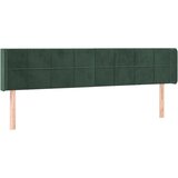 Maison Chic posteljno vzglavje - vzglavna omarica - nočna omarica z ušesi temno zeleno 203x16x78/88 cm žamet, (21708686) | Shoptok.si