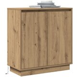 vidaXL Stranska omara z LED osvetlitvijo v stilu Artisan Oak, dimenzije 71x34,5x75 cm, narejena iz inženirskega lesa | Shoptok.si
