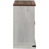 vidaXL Bivak HALDEN z drsnimi vrati Bela 80x40x80 cm Masivni les | Shoptok.si