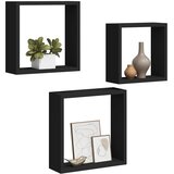  Kockaste zidne police 3 kom crne MDF | Eponuda.com