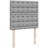 vidaXL Box spring postelja z vzmetnico svetlo siva 80x200 cm blago | Shoptok.si