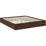 Okvir za krevet s uzglavljem smeđa boja hrasta 200x200cm drveni | shoptok.hr
