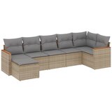 Maison Chic Seti vrtnega pohištva - Vrtna garnitura - Vrtni pohištvo set 7-delna z blazinami bež poli ratan, (21801604) | Shoptok.si