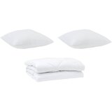 vidaXL Prevleka s blazinami z blazino 3 pcs Bela Mikrofibra, (5000064923) | Shoptok.si
