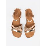Sergio Leone Women's gold flat sandals by | shoptok.hr