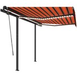  Ročno zložljiva tenda z LED lučkami 3,5x2,5 m oranžna in rjava, (20729099) | Shoptok.si