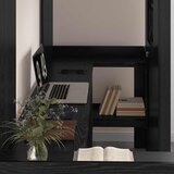  Okvir kreveta na kat s stolom s pohranom Crni hrast 75 x 190 cm | shoptok.hr