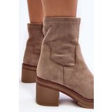 Boto Women's Ankle Boots with Block Heel Beige Argastis | ePonuda.com