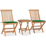  3-dijelni sklopivi vrtni blagovaonski set od masivne tikovine | shoptok.hr