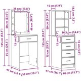  toaletna mizica z LED lučkami, rjava, 50x41x135 cm | Shoptok.si