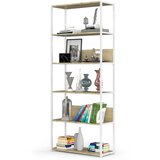 AKORD Regal V Loft Slogu Iz Kovine, Bela/Hrast Artisan, (5000332497) | Shoptok.si