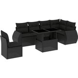  The Living Store Vrtna sedežna garnitura 7-delna z blazinami črn poli ratan - Vrtna Sedežna Garniture, (21451531) | Shoptok.si