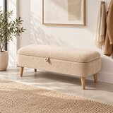 Hanah home Rena tapacirana klupa s prostorom za odlaganje 90 × 45 × 30 cm, bež Cene