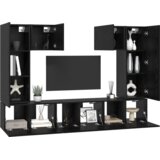 vidaXL Komplet TV omaric s polico 7 pcs Črni hrast 180 x 30 x 120 cm | Shoptok.si