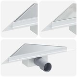  2 v 1 trikotna odtočna cev srebrna 25 x 25 cm, (5000112434) | Shoptok.si