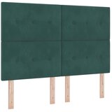Box spring krevet Tamnozelena 140 x 200 cm Baršun - Tamnozelena 140 x 200 cm Prošiveno gumbima | shoptok.hr