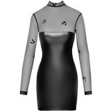 Noir Handmade - sjajna haljina s prozirnim gornjim dijelom (crna) - XL | shoptok.hr
