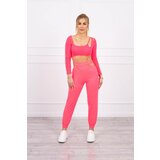 Kesi Set with a top blouse pink neon Cene