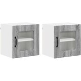 vidaXL Stenska kuhinjska omarica 2 pcs Siva Sonoma 40 x 31 x 40 cm | Shoptok.si