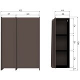 WOOOD Temno rjava omarica v jesenovem dekorju 102x140x44 cm Brock – | Shoptok.si