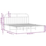 Metalni okvir za krevet s uzglavljem bijeli 180x200 cm | shoptok.hr