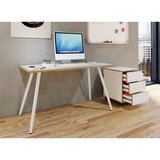 P & B PISALNA MIZA kovina, leseni material bela, medeni hrast | Shoptok.si