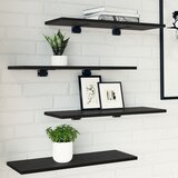 vidaXL Stenske police Črn hrast Inženirski les 60 x 20 x 1.5 cm | Shoptok.si